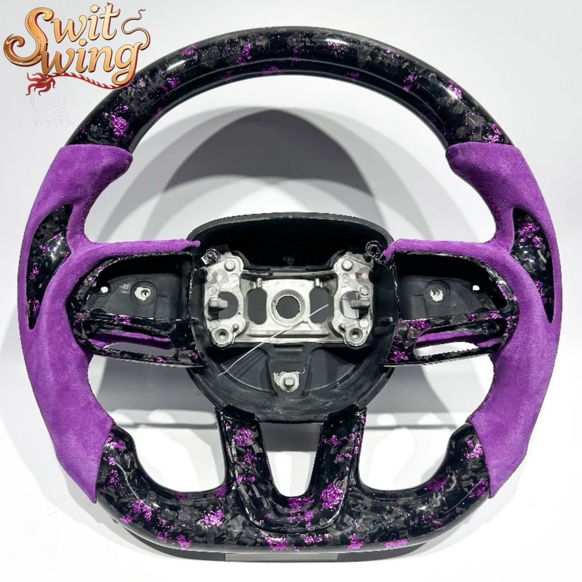 Purple Forged Carbon Fiber Steering Wheel for 2015+ Dodge Charger/Challenger