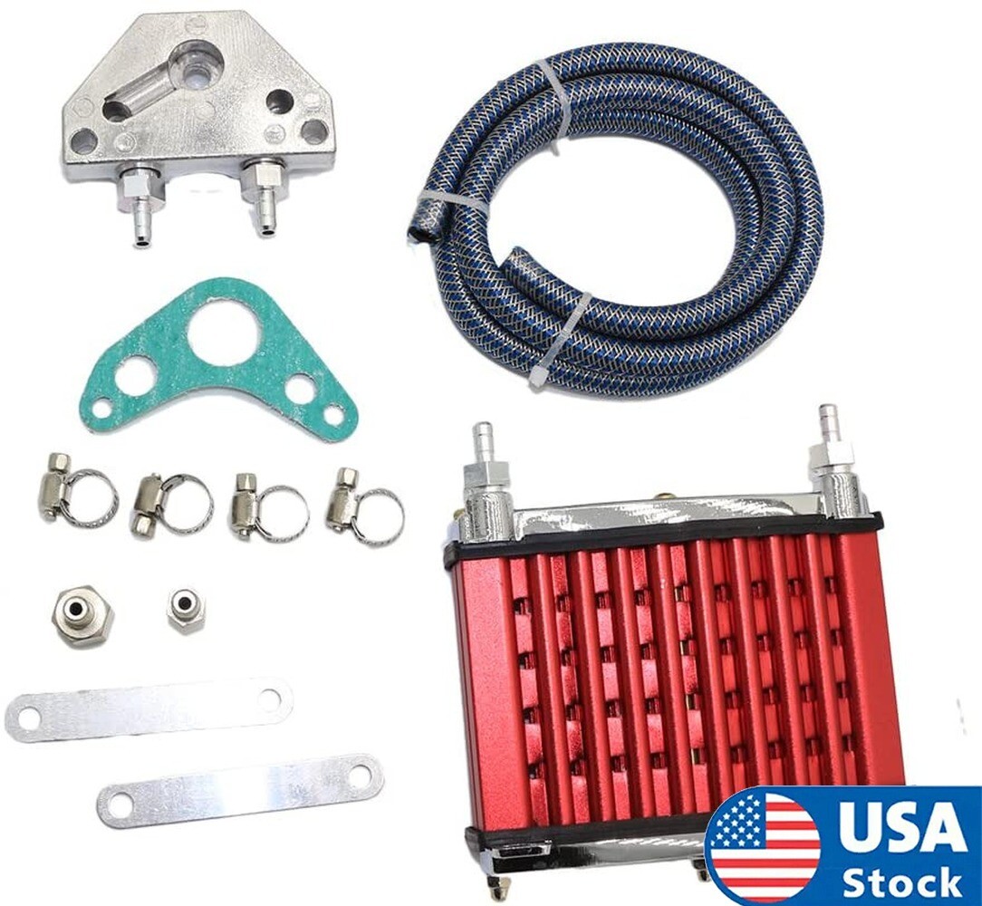 Red Oil Cooler Radiator Kit T6061 Aluminum For 125cc 140cc 150cc Pit Bike ATV