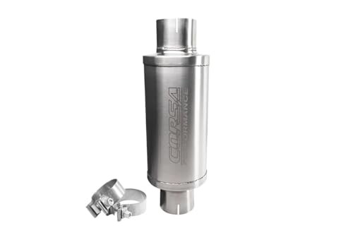 Corsa - 304 Stainless Steel 3in Pro Series Packed Resonator (Slip Fit) (6-8DB) w Corsa - 304 Stainless Steel 3in Pro Series Packed Resonator (Slip Fit) (6-8DB) w