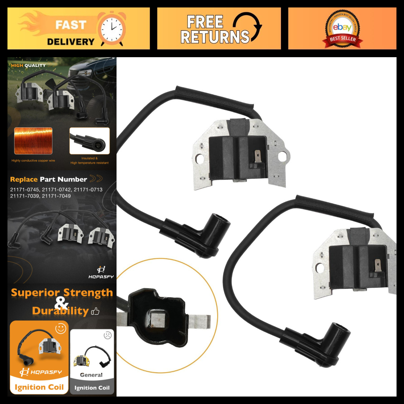 Ignition Coil Set (2 Packs) - High Performance, Durable, Easy Install, Universal Ignition Coil Set (2 Packs) - High Performance, Durable, Easy Install, Universal