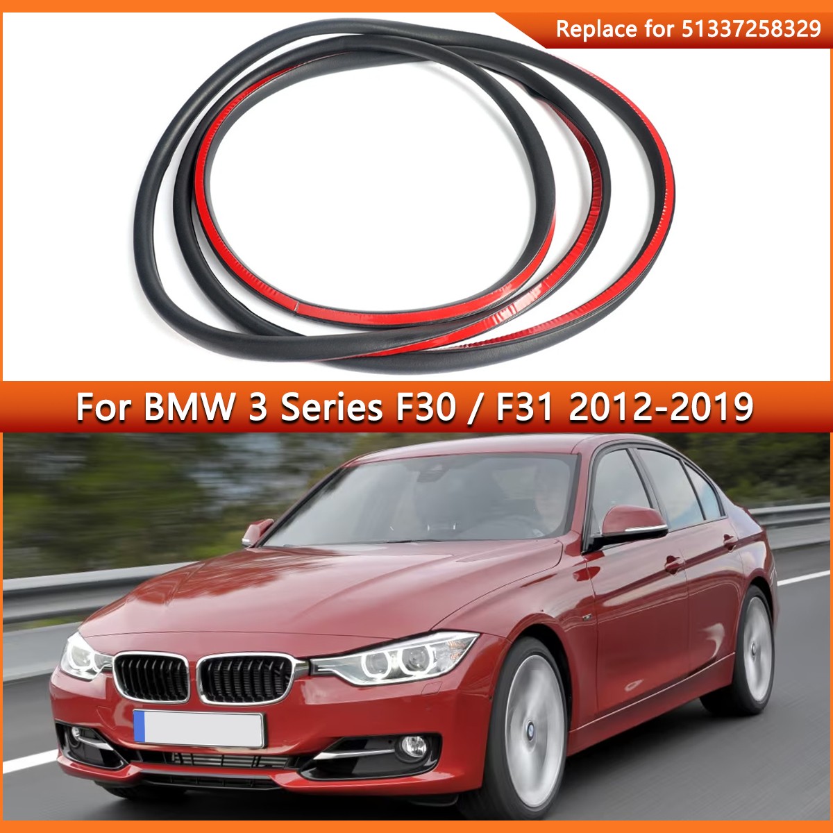 Front Left / Right Door Weatherstrip Seal For BMW F30 320i 328i 330i 51337258329 Front Left / Right Door Weatherstrip Seal For BMW F30 320i 328i 330i 51337258329