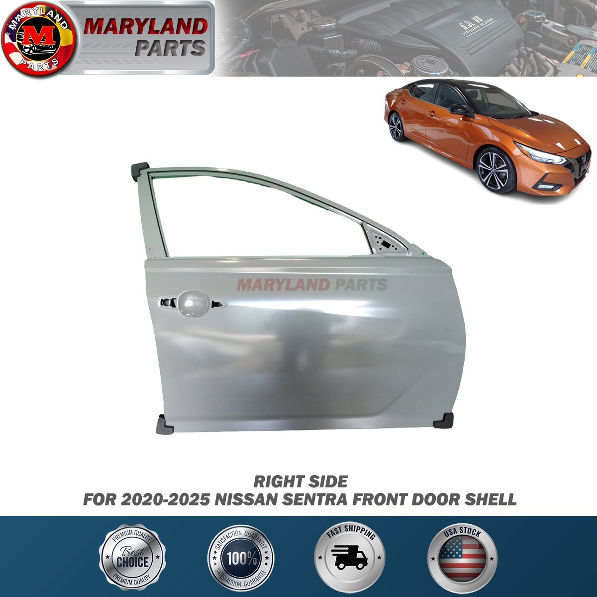 For 2020-2025 Nissan Sentra Right Front Door Shell For 2020-2025 Nissan Sentra Right Front Door Shell