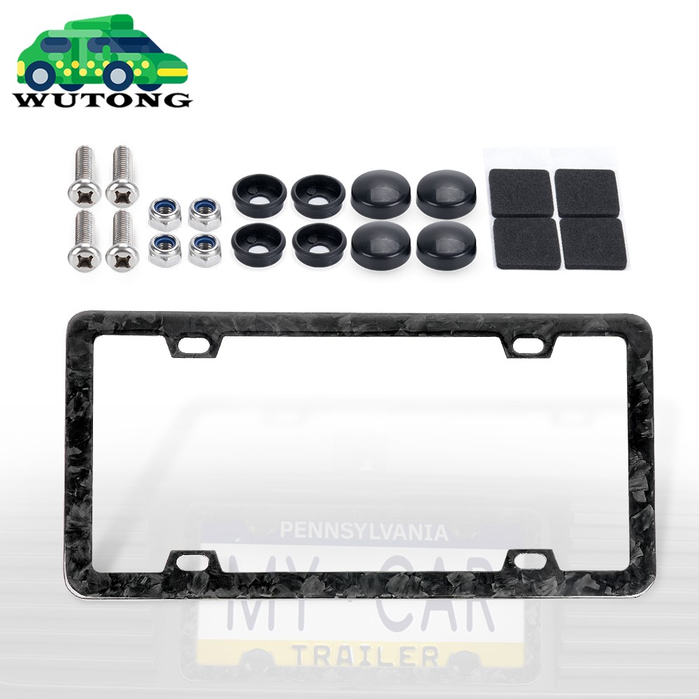 Real Forged Carbon Fiber License Plate Frame Real Forged Carbon Fiber License Plate Frame