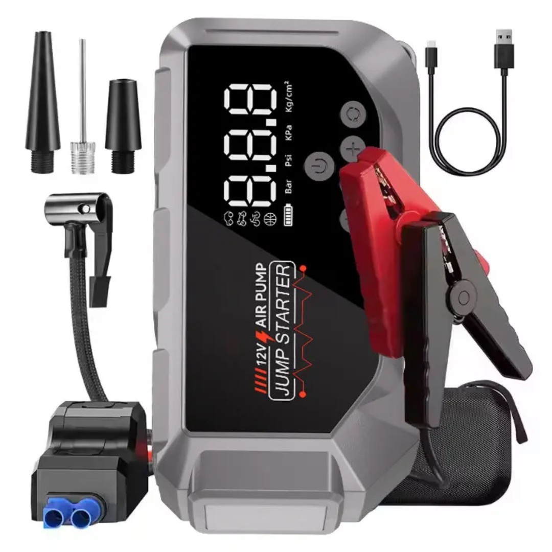 12000mAh 5 in 1 jumper starter for car,150psi air inflator,led light,phone charg 12000mAh 5 in 1 jumper starter for car,150psi air inflator,led light,phone charg