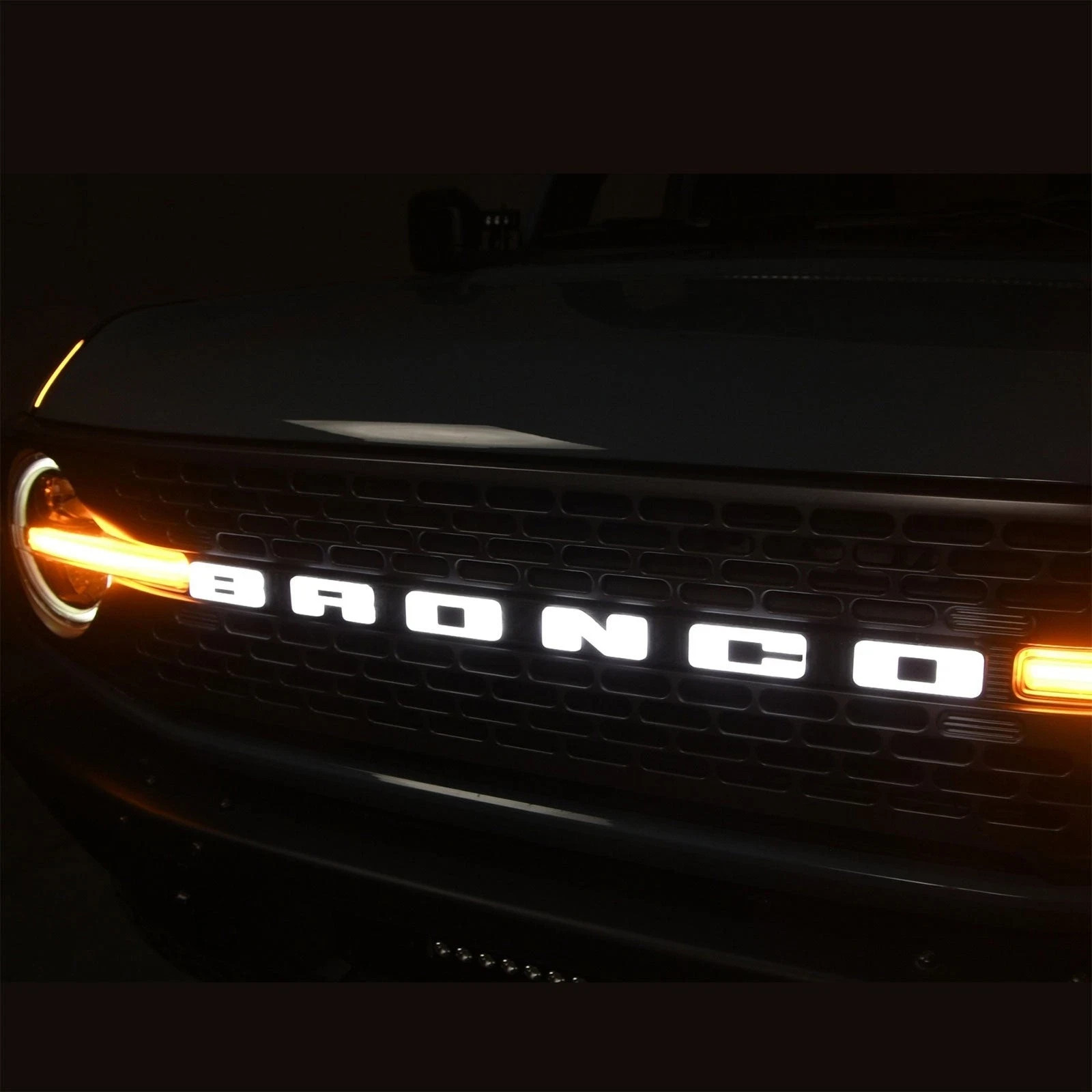 2021-2026 Ford Bronco LED Light Up Front Grille Emblem Letters Bright White NEW