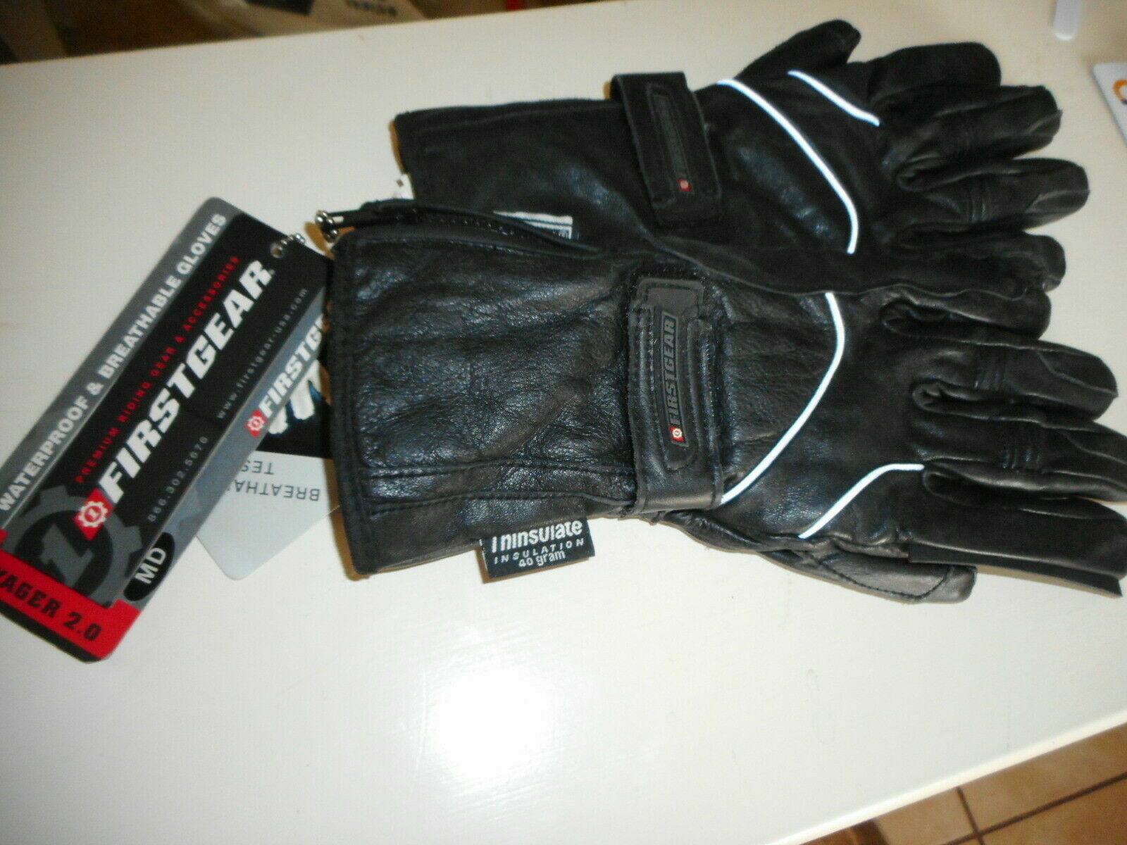 NOS Firstgear Black Gauntlet Leather Riding Gloves Women\'s Medium BRAND NEW NOS Firstgear Black Gauntlet Leather Riding Gloves Women\'s Medium BRAND NEW