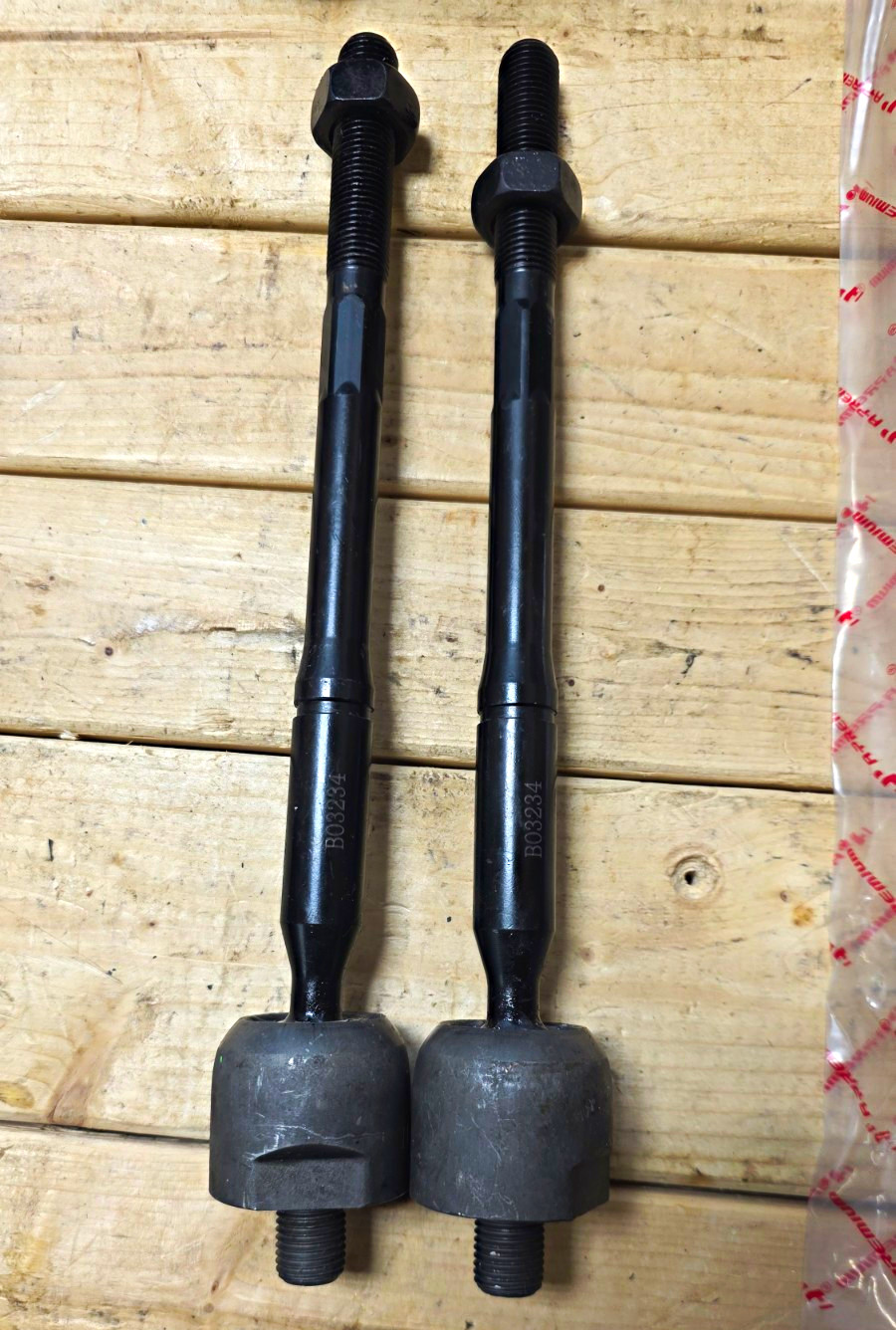 9-inch Universal-spec Inner Tie Rods Marking: B03234 New Old Stock Lot of 2 9-inch Universal-spec Inner Tie Rods Marking: B03234 New Old Stock Lot of 2
