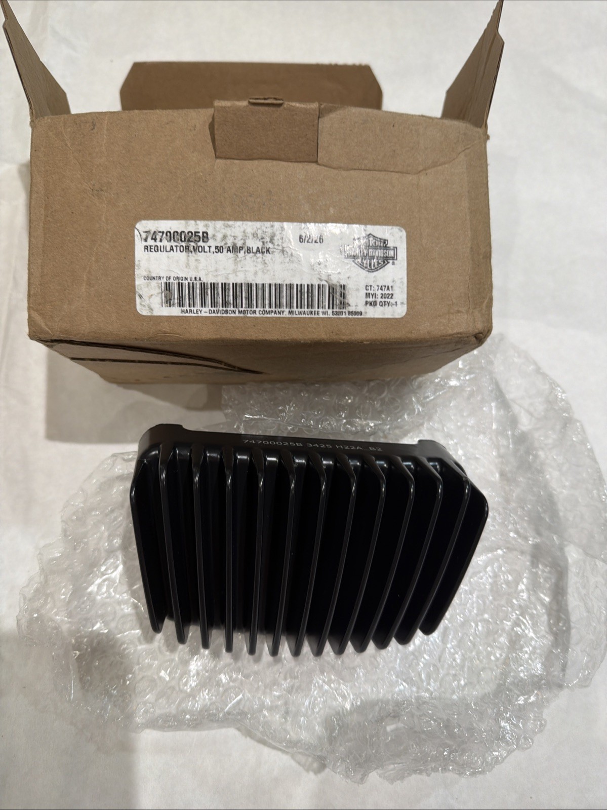 Harley Davidson Voltage 50 Amp Regulator-Part - 74700025B NEW Harley Davidson Voltage 50 Amp Regulator-Part - 74700025B NEW