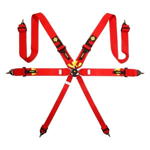 MOMO AUTOMOTIVE ACCESSORIES Fits Corsa 6-Point Racing Harness, Red, Camlock MOMO AUTOMOTIVE ACCESSORIES Fits Corsa 6-Point Racing Harness, Red, Camlock