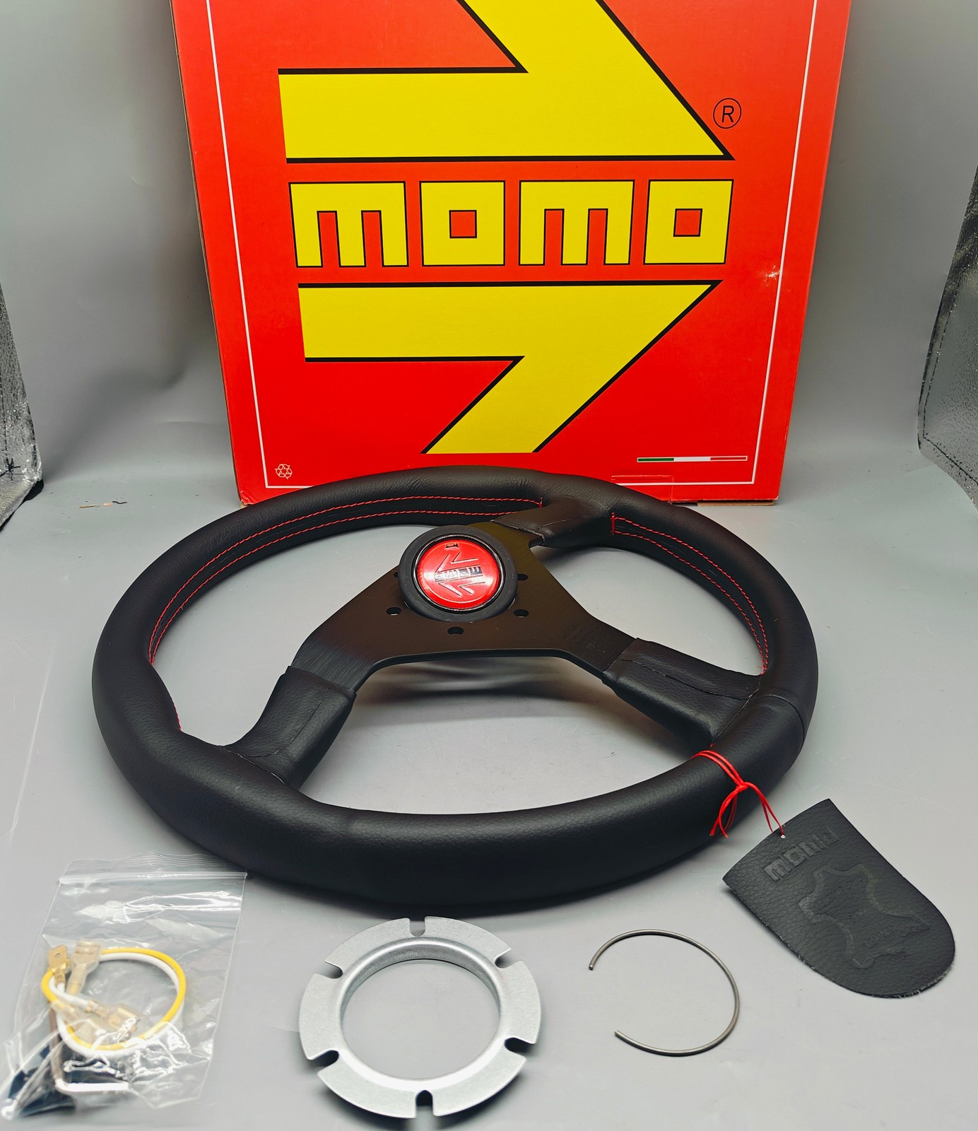MOMO MonteCarlo 14\'350mm Real Leather Thickened Spoke Sport Steering Wheel new MOMO MonteCarlo 14\'350mm Real Leather Thickened Spoke Sport Steering Wheel new