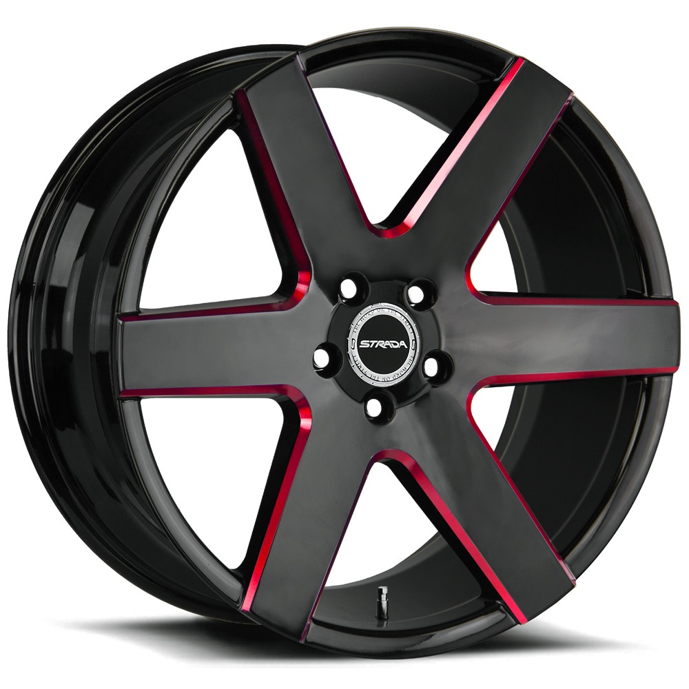 Strada S60 Coda 22x9.5 5x115 +15mm Black/Red Wheel Rim 22\ Strada S60 Coda 22x9.5 5x115 +15mm Black/Red Wheel Rim 22\