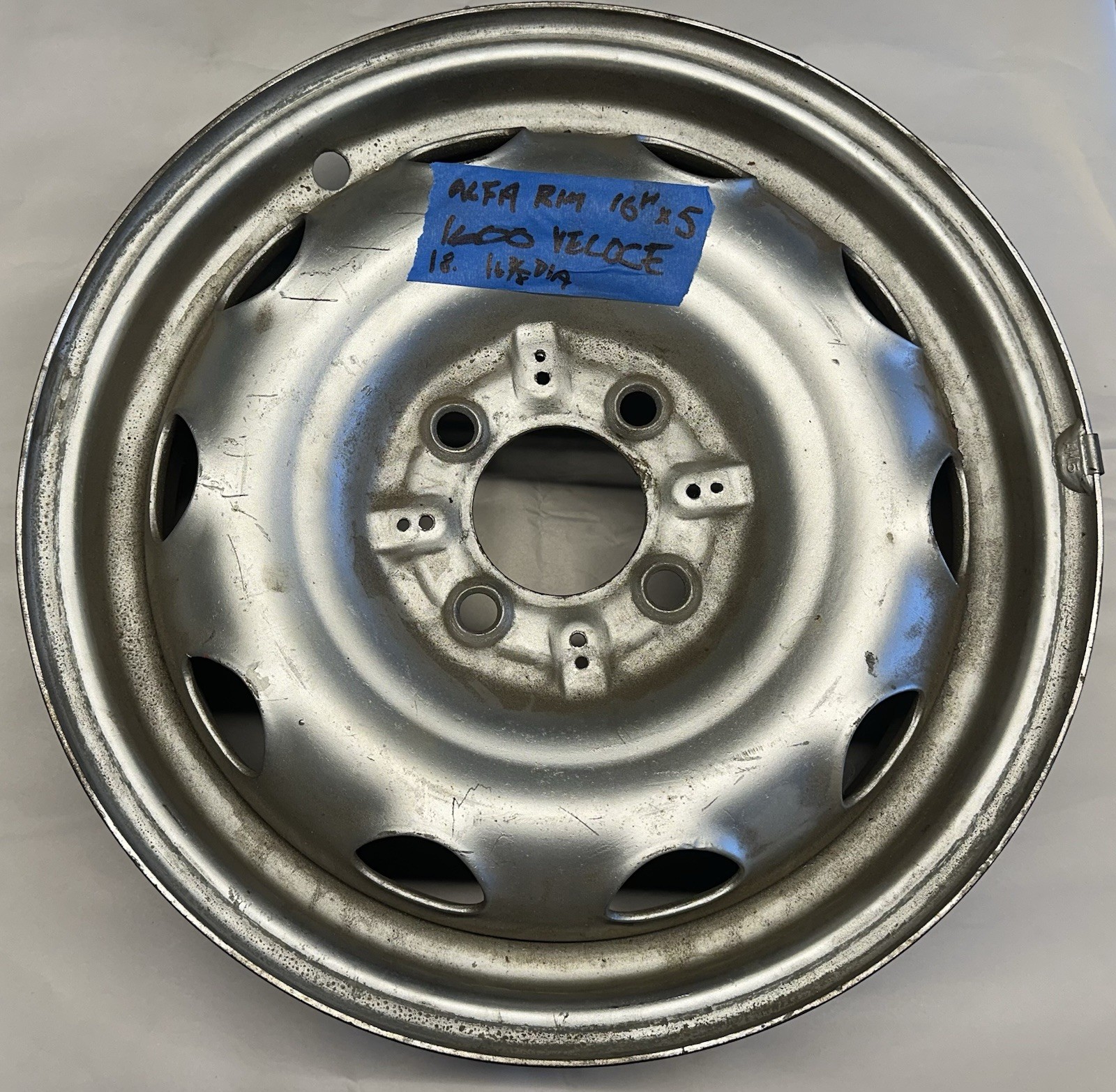 Alfa Romeo 1600 GIULIEA SPIDER Used Original BORRANI Steel 15 X 4.5 WHEEL