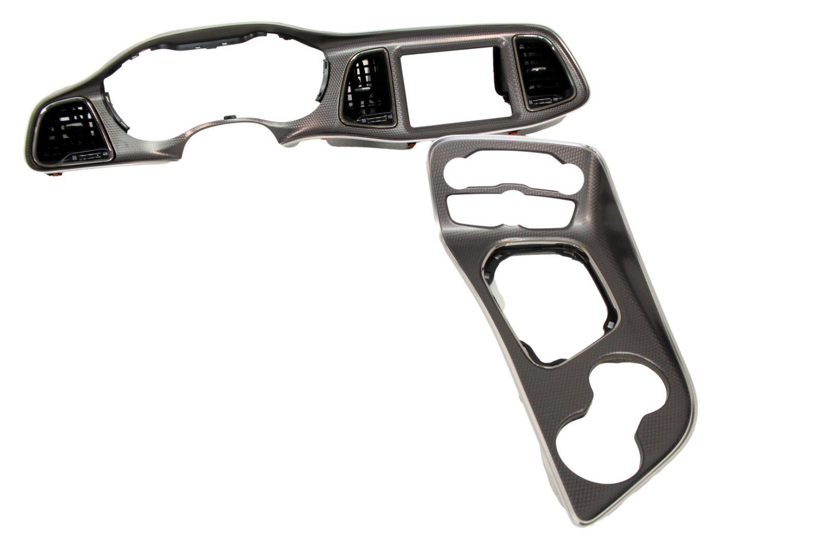 2015-2023 OEM Challenger SRT Hellcat Dash Console Trim Bezel Set - Dark Engine