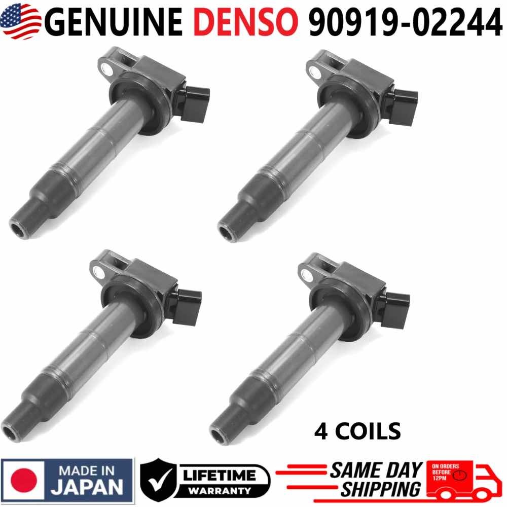 4 Pack OEM Ignition Coils For Denso 2001-2012 Toyota Lexus Scion I4, 90919-02244