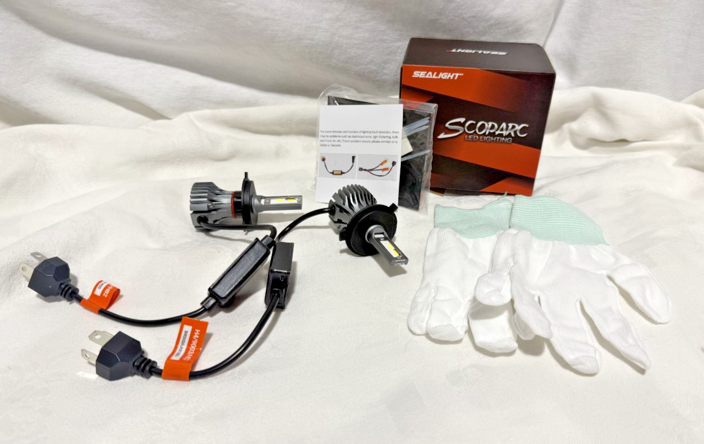 SEALIGHT Scoparc S1 H4/9003/HB2 LED Headlight Bulbs 6500K 60W High Low Beam Pair