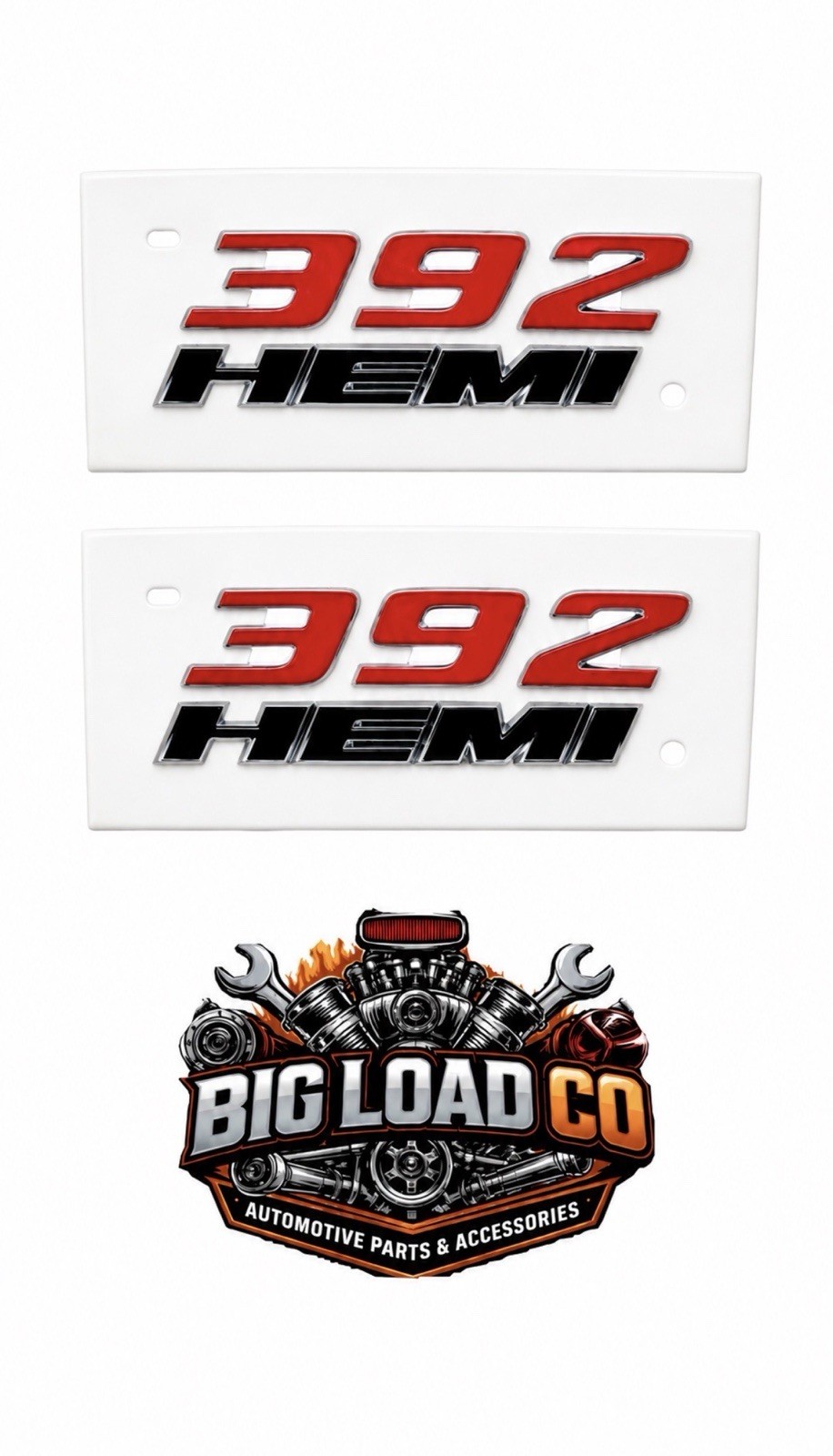 Mopar 68086136AE 392 HEMI Scat Pack Fender Emblem Badge Pair Challenger Charger Mopar 68086136AE 392 HEMI Scat Pack Fender Emblem Badge Pair Challenger Charger