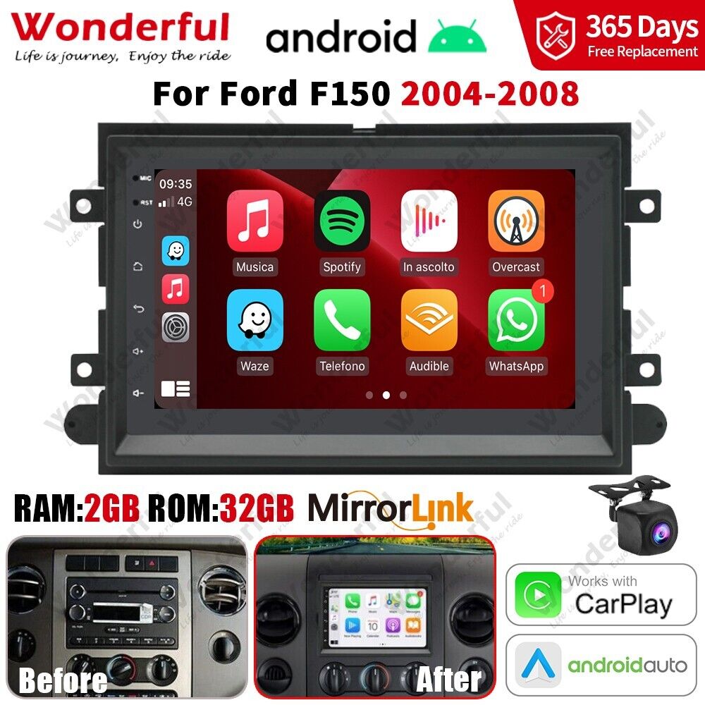Android 12 Car Stereo Radio Carplay GPS Navi FM For 2004-2014 FORD F150/250/350