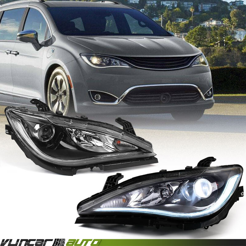 2P For Chrysler Pacifica 2017-2020 Chrome Halogen Headlights Headlamps LH RH