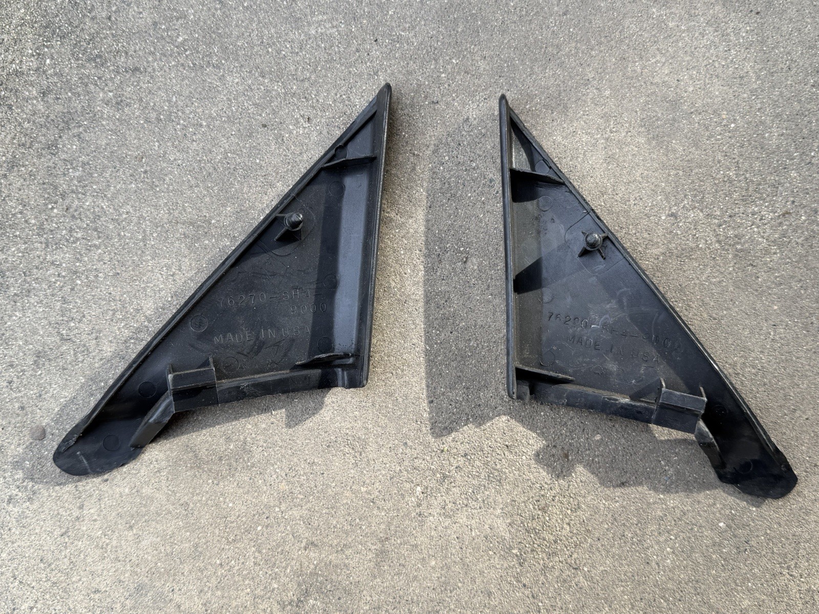 OEM 1988-1991 Honda Civic 4Door Sedan Mirror Sub Garnish Left /Right Set OEM 1988-1991 Honda Civic 4Door Sedan Mirror Sub Garnish Left /Right Set