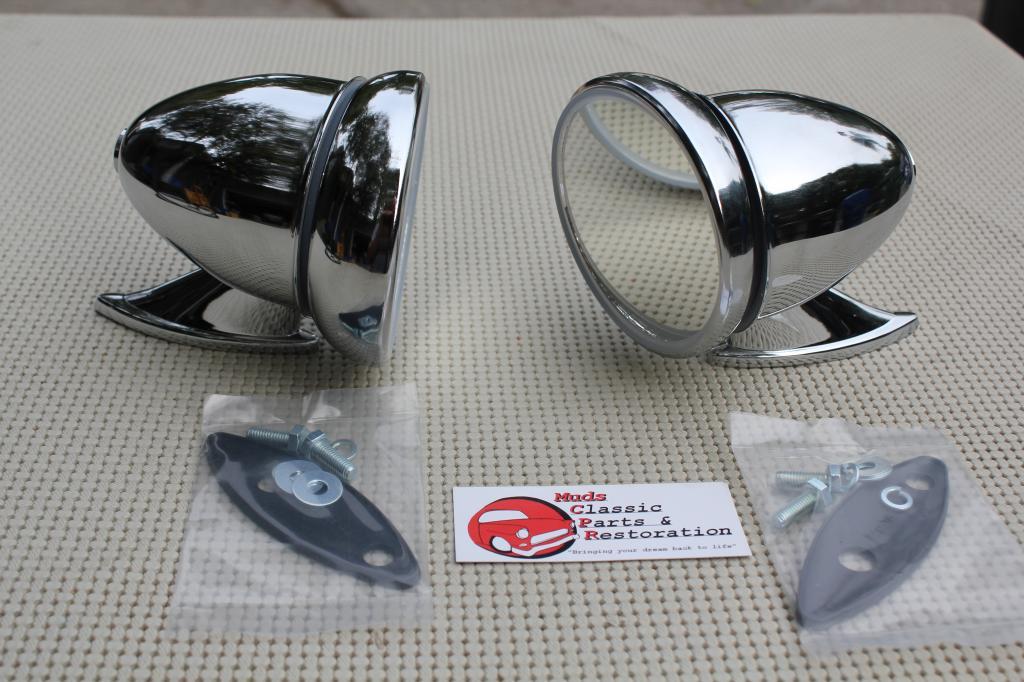 GT Style Chrome Race Bullet Outside Sports Mirrors Hot Rat Street Rod Custom GT Style Chrome Race Bullet Outside Sports Mirrors Hot Rat Street Rod Custom