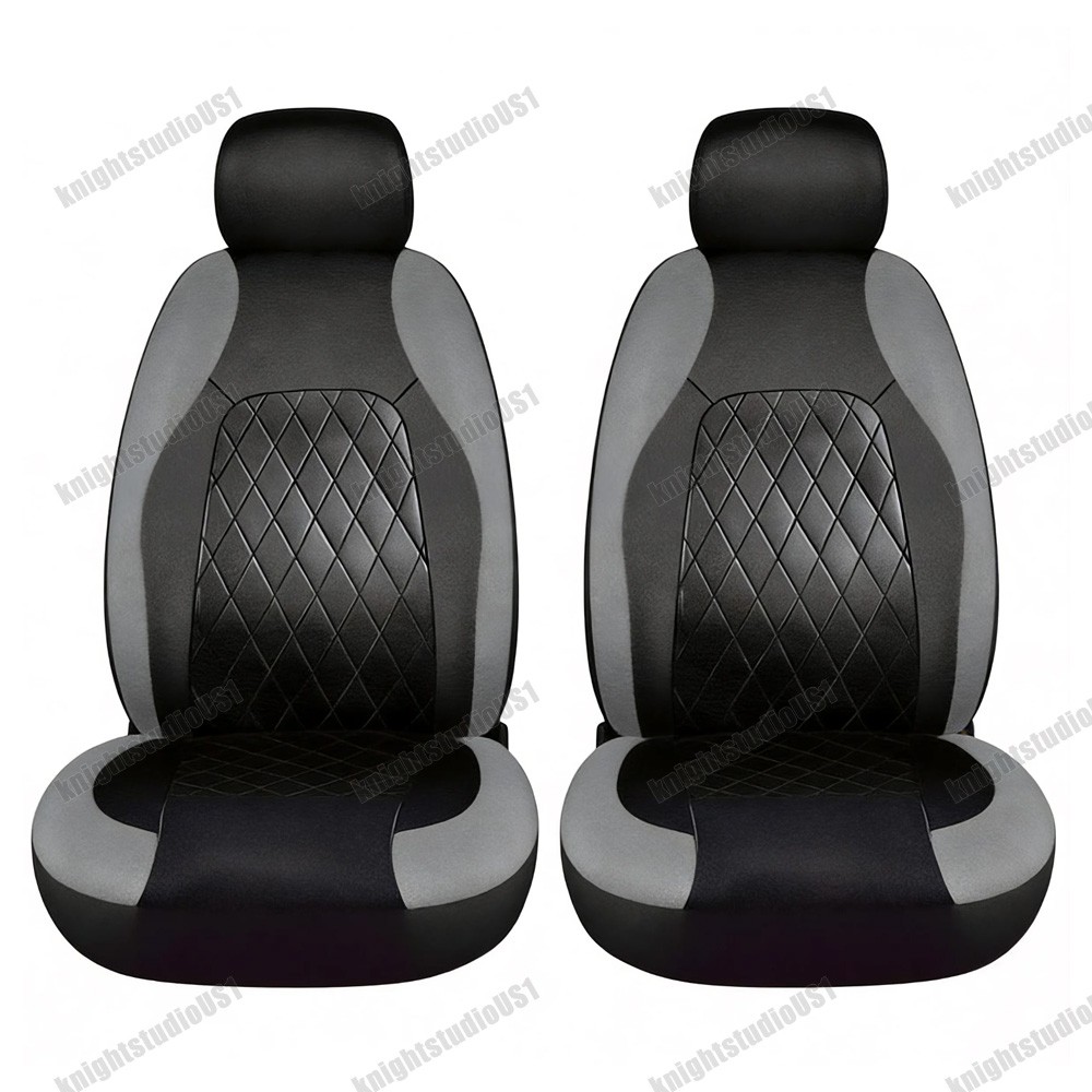 For HONDA Car Seat Covers Full Set 2-Seats Front Protector Cushion Gray Leather