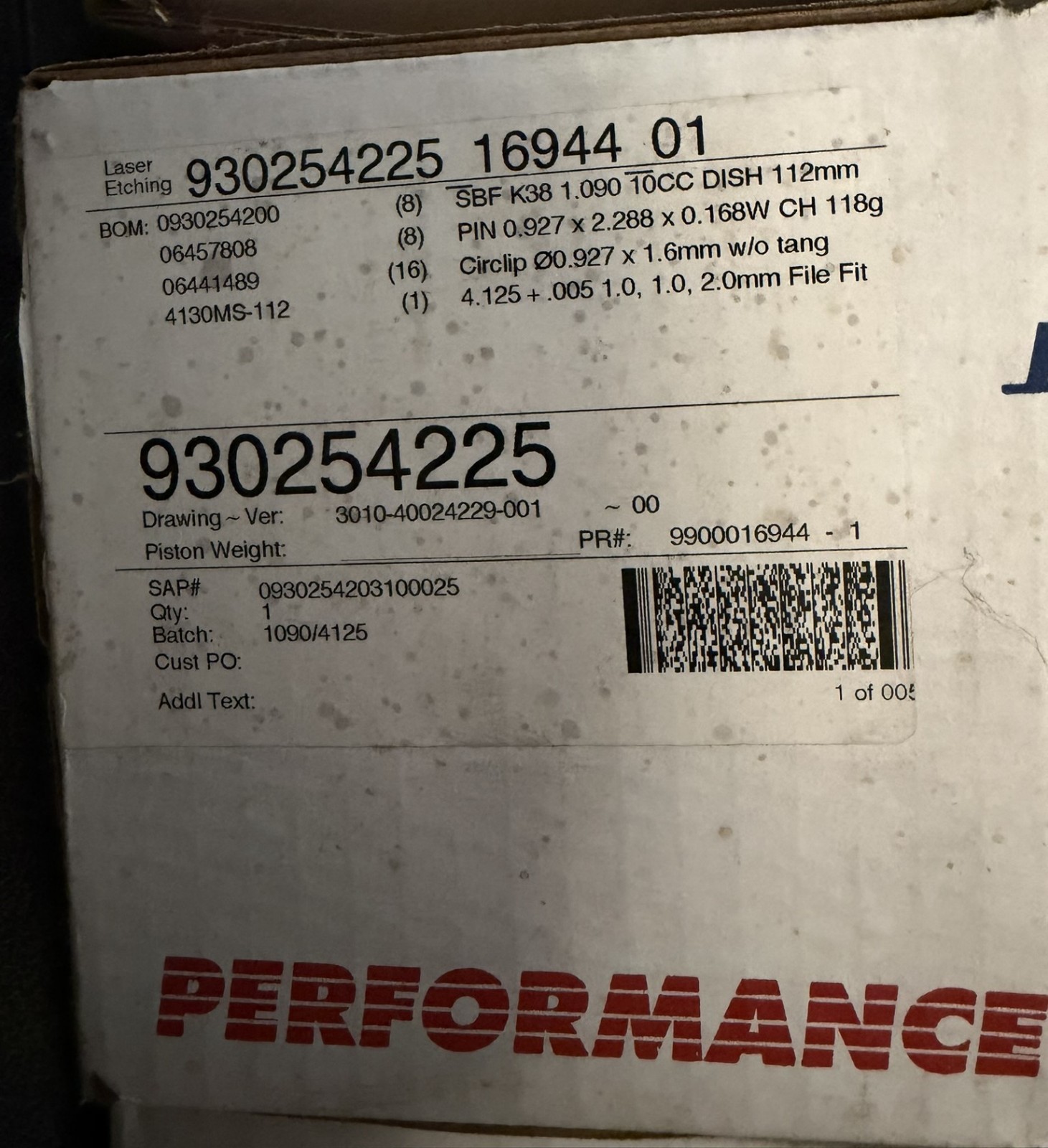 Mahle Forged Pistons for Big Bore 347/363 Stroker 9302254225 10cc dish