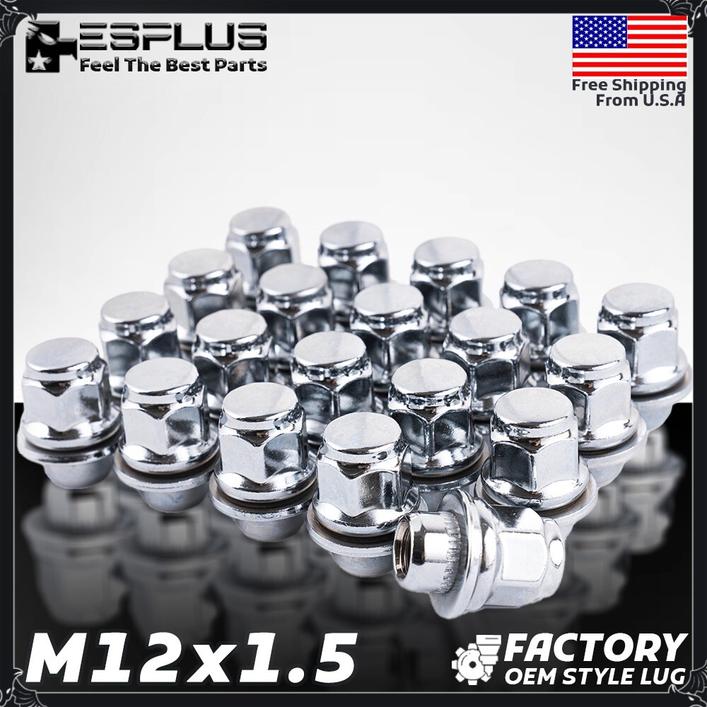 20 Pc Chrome M12x1.5 OEM Mag Lug Nut 13/16