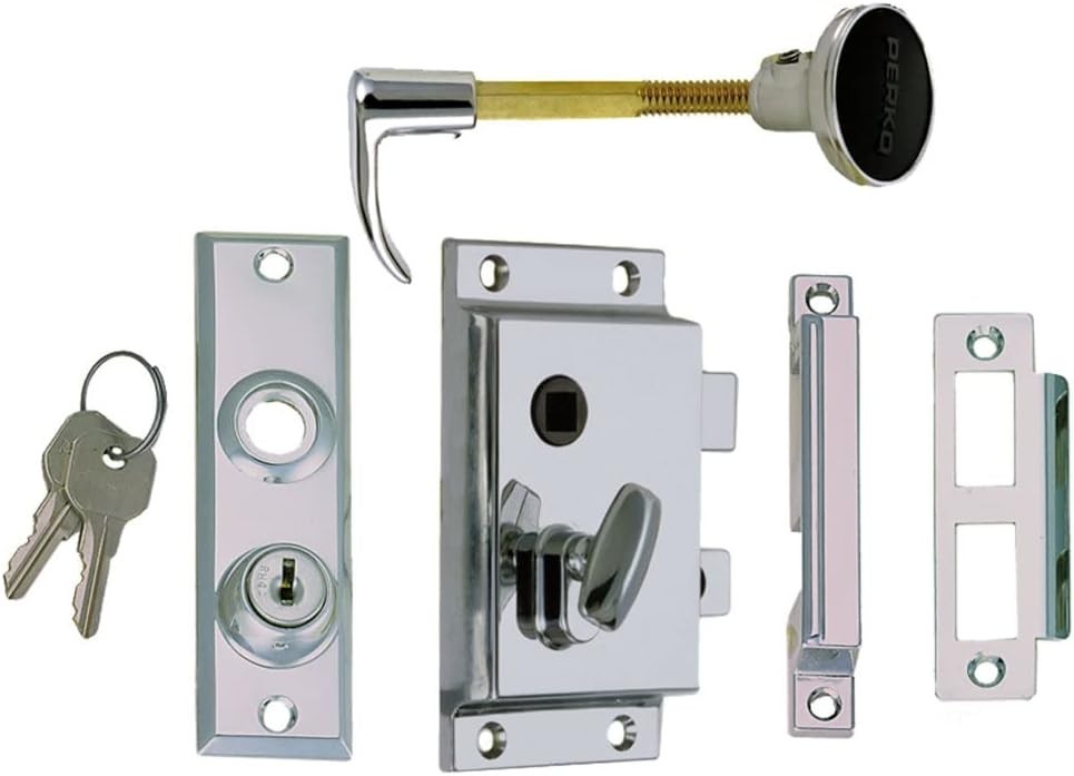 Perko Chrome Plated Zinc Rim Lock Reverse Bevel w/ Flush Strike – 0919DP0CHR Perko Chrome Plated Zinc Rim Lock Reverse Bevel w/ Flush Strike – 0919DP0CHR