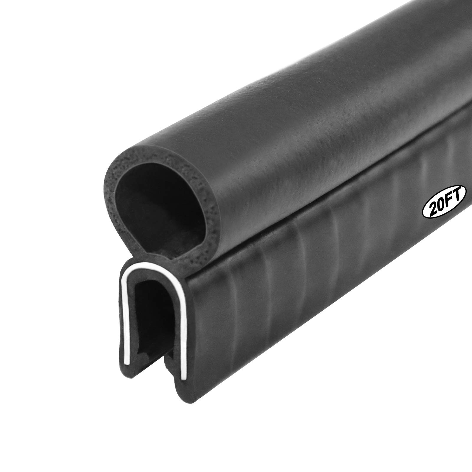 Storystore Automotive Door Weather Stripping 20 Ft EPDM Rubber 20 Feet, Black