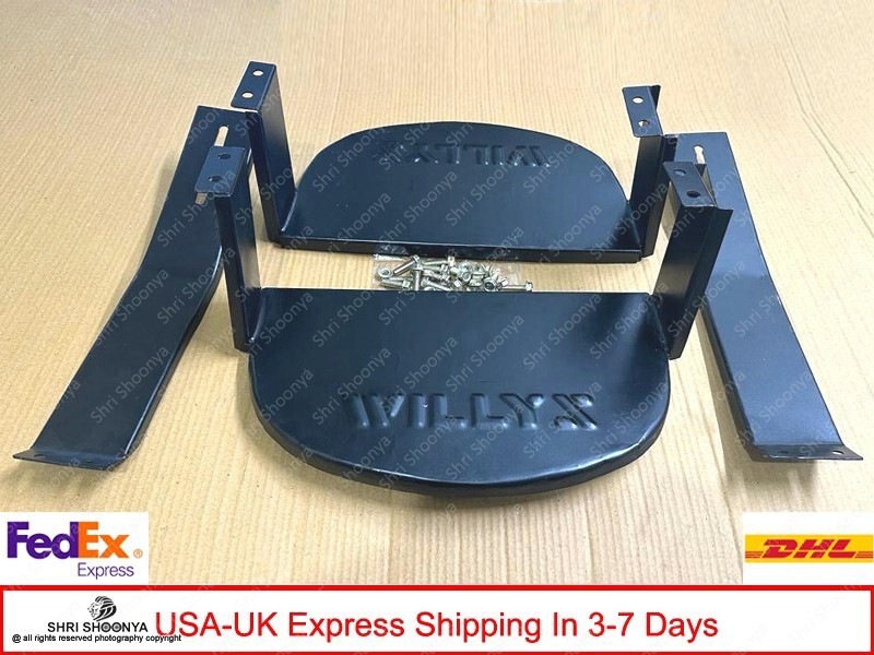 Foot Rest WWII Pair Fits Willys jeep MB Willys style G503- Primed Jeep Stamped