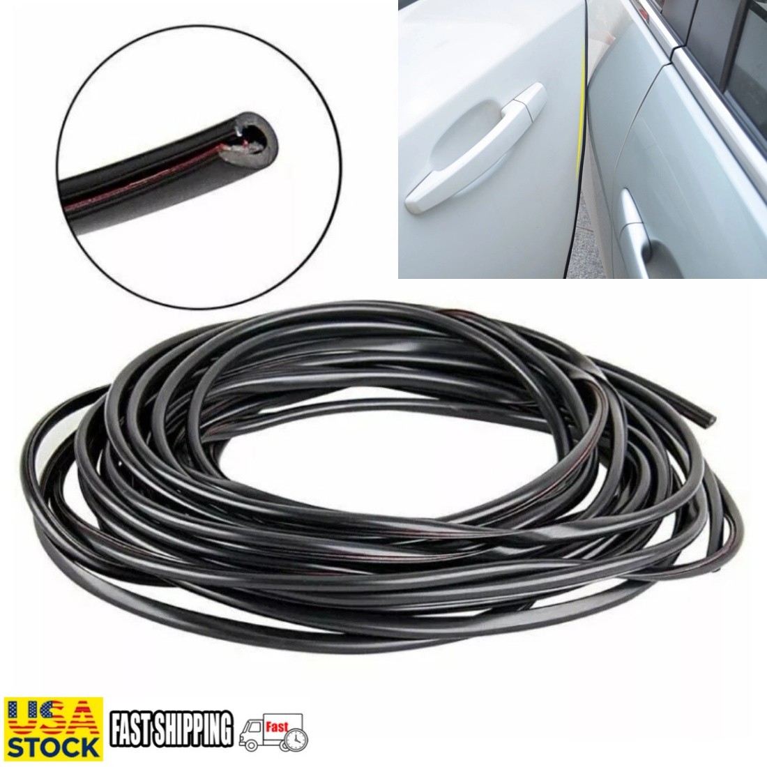 33FT Rubber U-Channel Edge Trim Seal Strip Door Edge Guard Moulding Protector 33FT Rubber U-Channel Edge Trim Seal Strip Door Edge Guard Moulding Protector