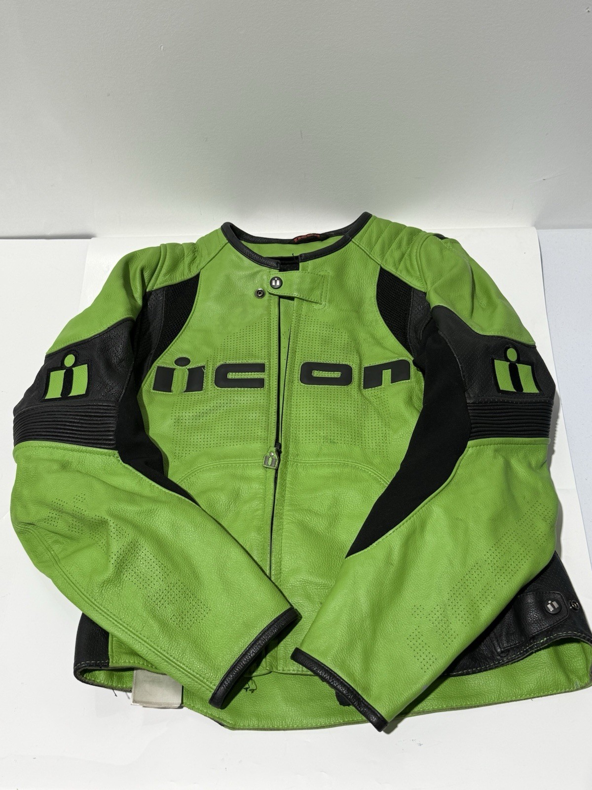 Icon Overlord Leather motorcycle jacket green