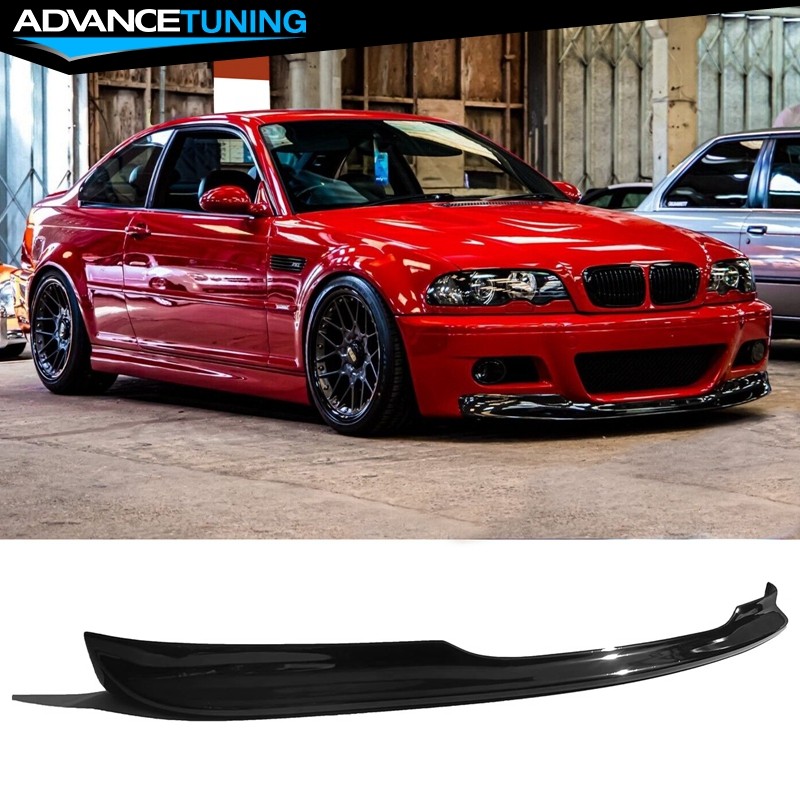 For 01-06 BMW E46 M3 CSL Style Unpainted Black PU Front Bumper Lip Chin Spoiler For 01-06 BMW E46 M3 CSL Style Unpainted Black PU Front Bumper Lip Chin Spoiler