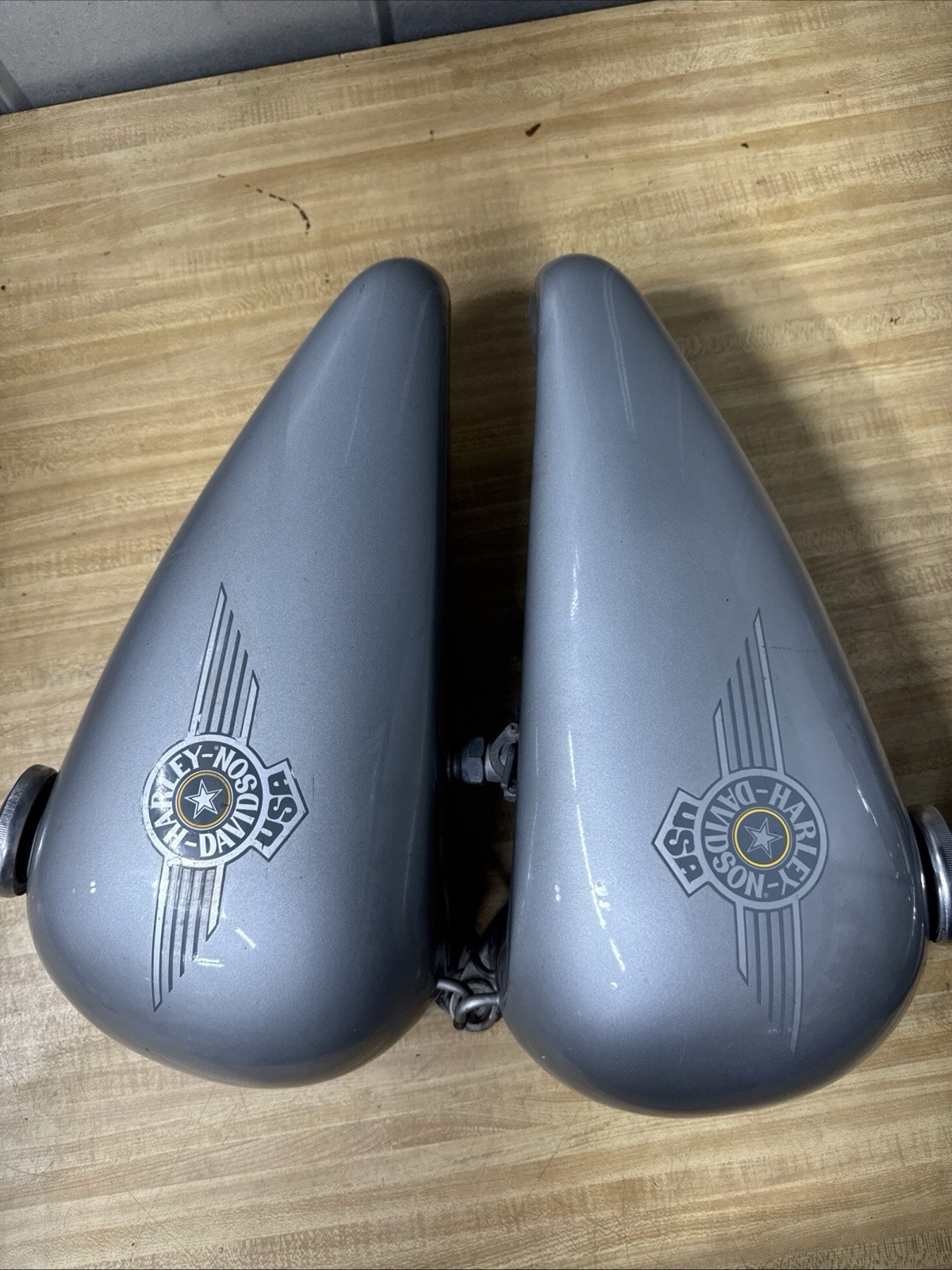 Harley-Davidson 1990 FLSTF FatBoy Grey Ghost Fuel Gas Tank set Evo 61237-91