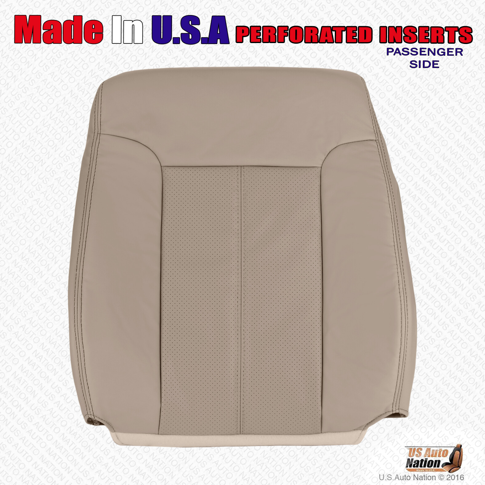 2011-2016 Ford F250 Lariat Passenger Side Top Cover Perforated Leather Adobe Tan