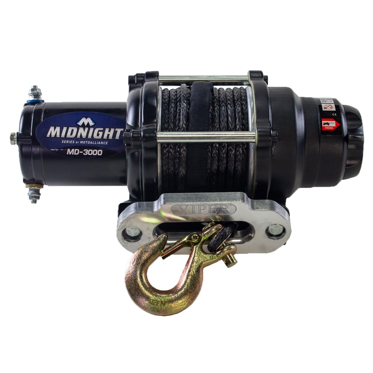 VIPER Midnight UTV/ATV 3000lb Winch Kit 1.1 HP 50ft Black Synthetic Rope Winch VIPER Midnight UTV/ATV 3000lb Winch Kit 1.1 HP 50ft Black Synthetic Rope Winch