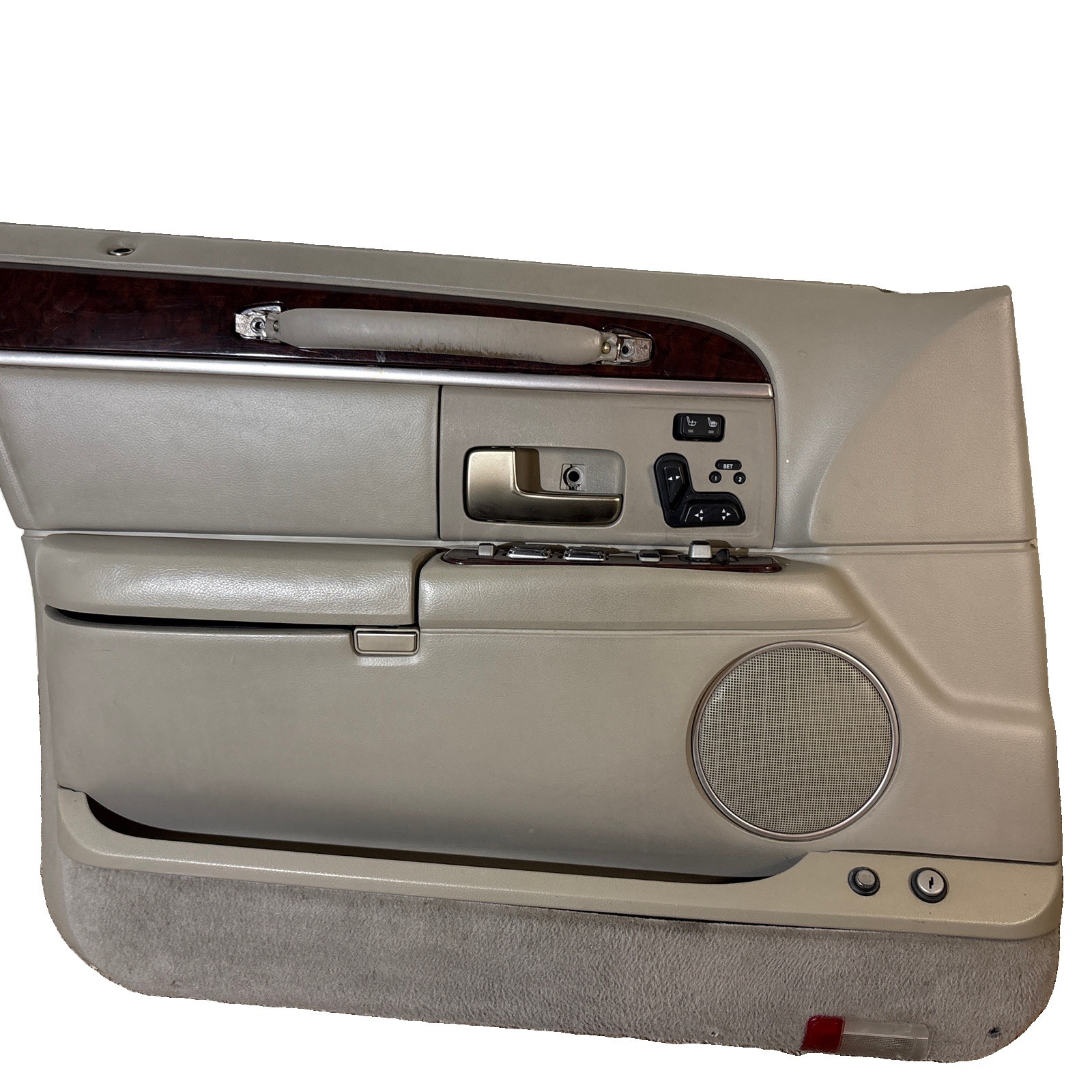 2003 - 2011 Lincoln Town Car Drivers side Front Door Panel Trim Stone / Grey