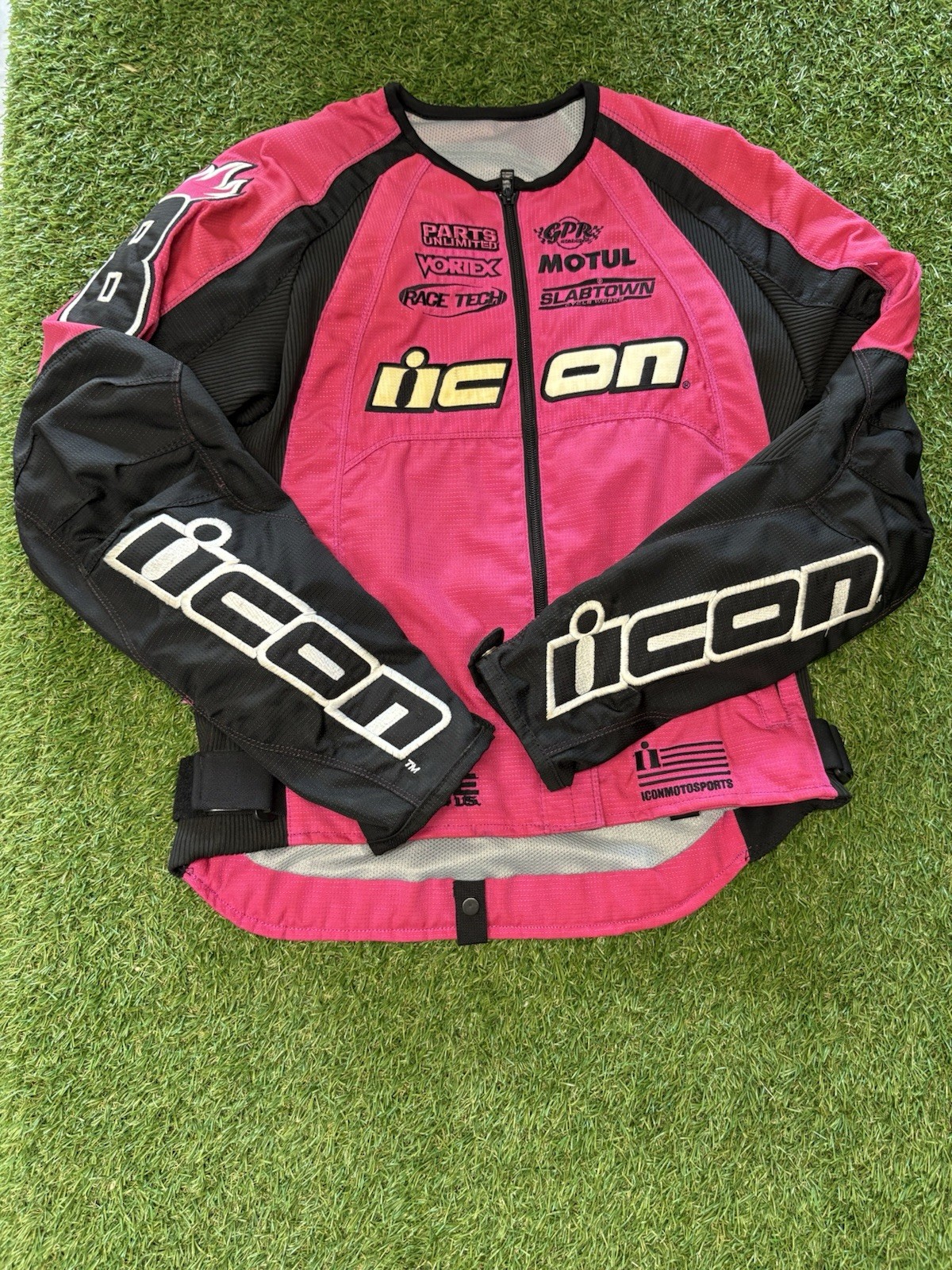 Icon  Women\'s Motorcycle Jacket Size Small , Pink