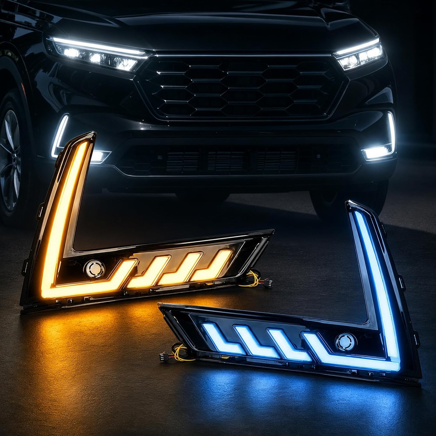 LED DRL Fog Lights Dynamic Lamps W/Sensor Hole For Honda CR-V CRV 2023-2026 L+R