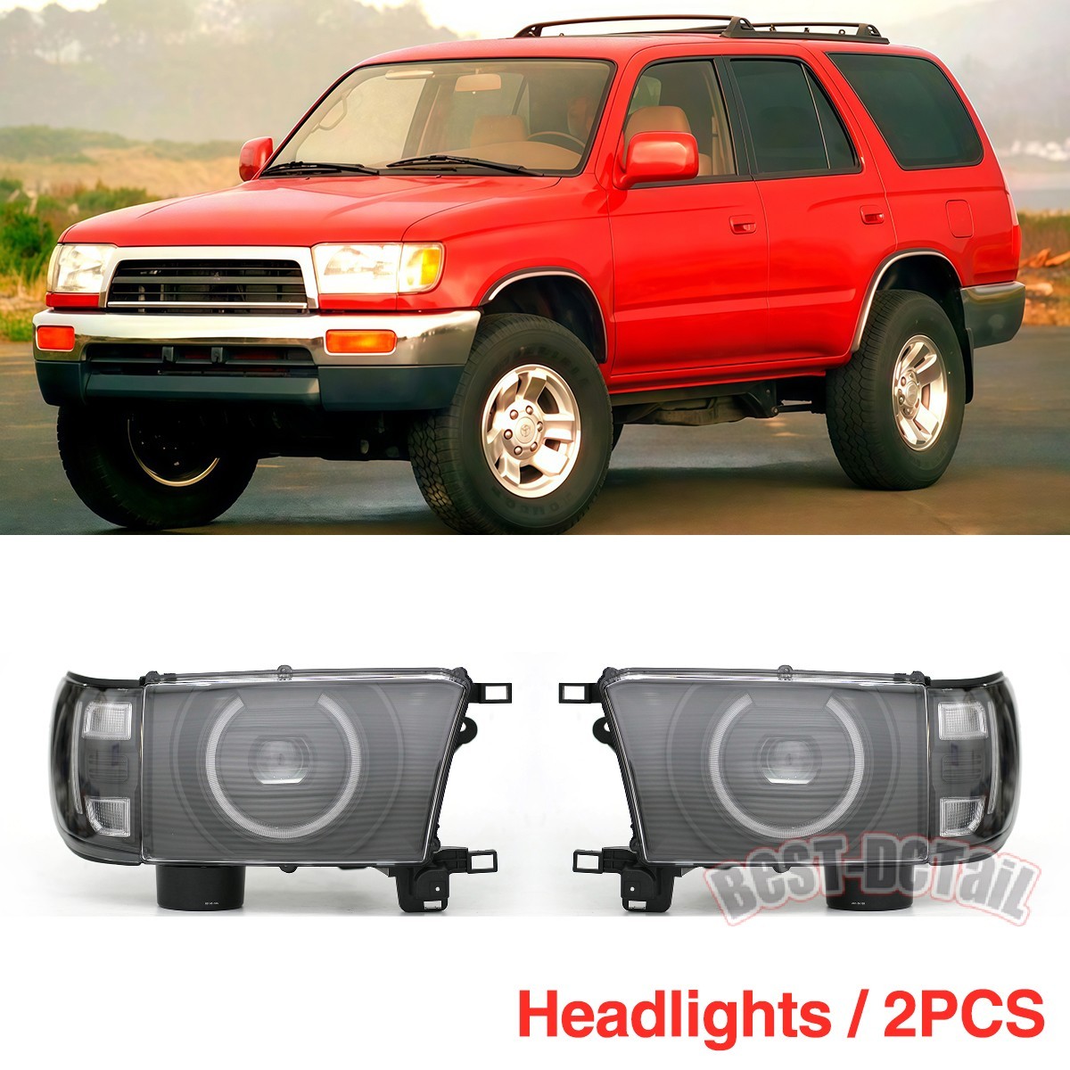 Fit For 1996-2002 Toyota 4Runner Triple LED Projector Headlights LED DRL Fit For 1996-2002 Toyota 4Runner Triple LED Projector Headlights LED DRL