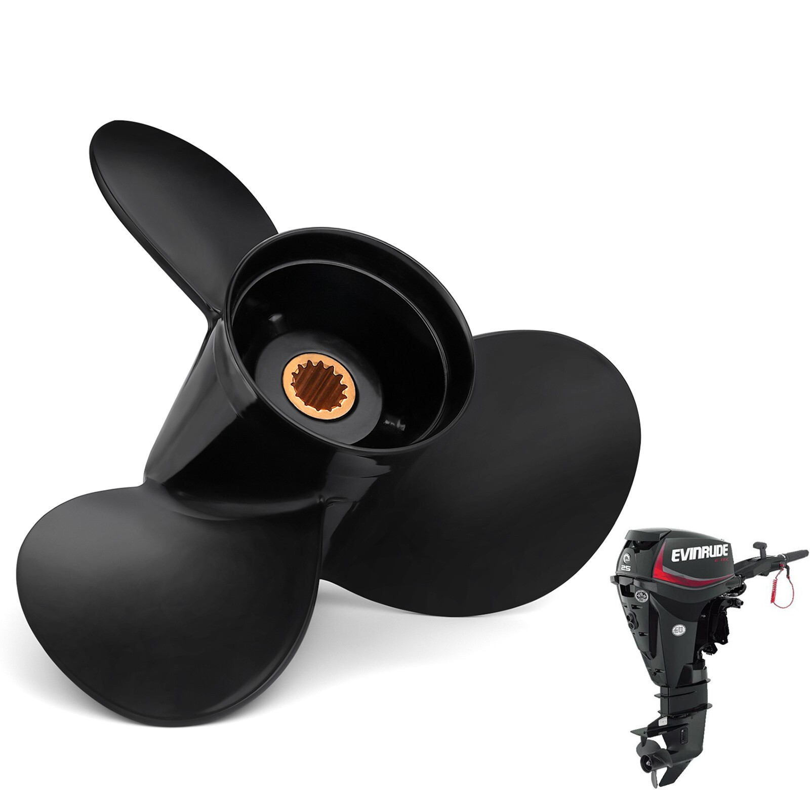 10.3 x 12 | 765050 Boat Prop Propeller Fit Evinrude 15-35 HP, 14 Spline Tooth,RH 10.3 x 12 | 765050 Boat Prop Propeller Fit Evinrude 15-35 HP, 14 Spline Tooth,RH