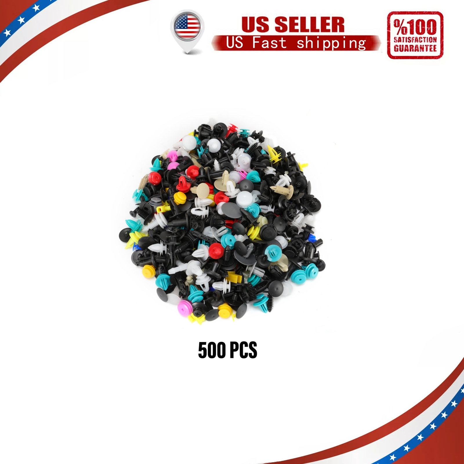 500pcs Auto Trim Panel Push Pin Rivet Fastener Clips Assortment Kit