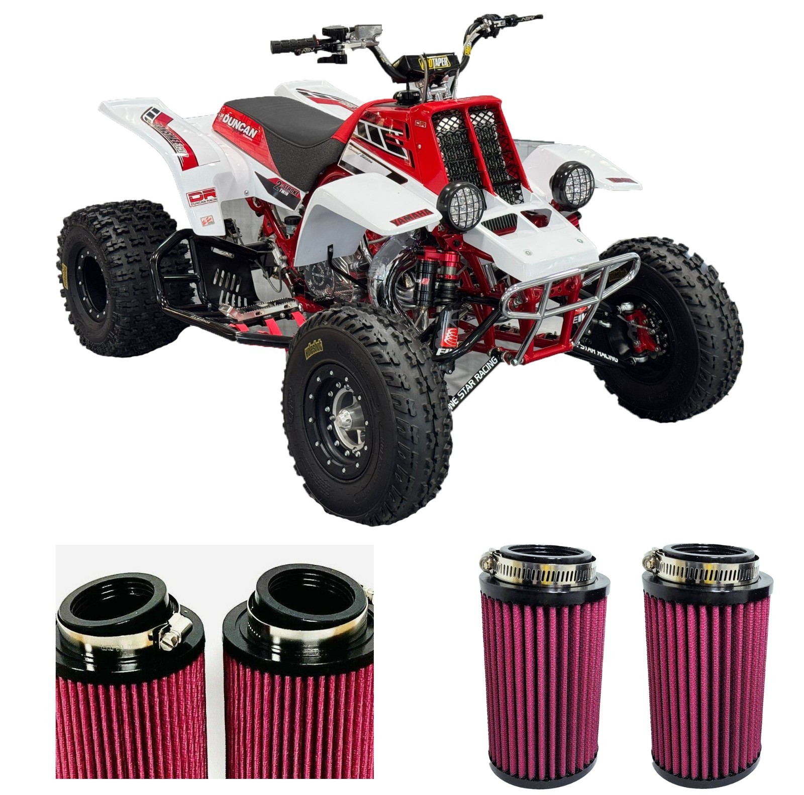 Yamaha Banshee K+N Style PWK 33 34 35 35mm Carbs Air Filter Pods Pair .