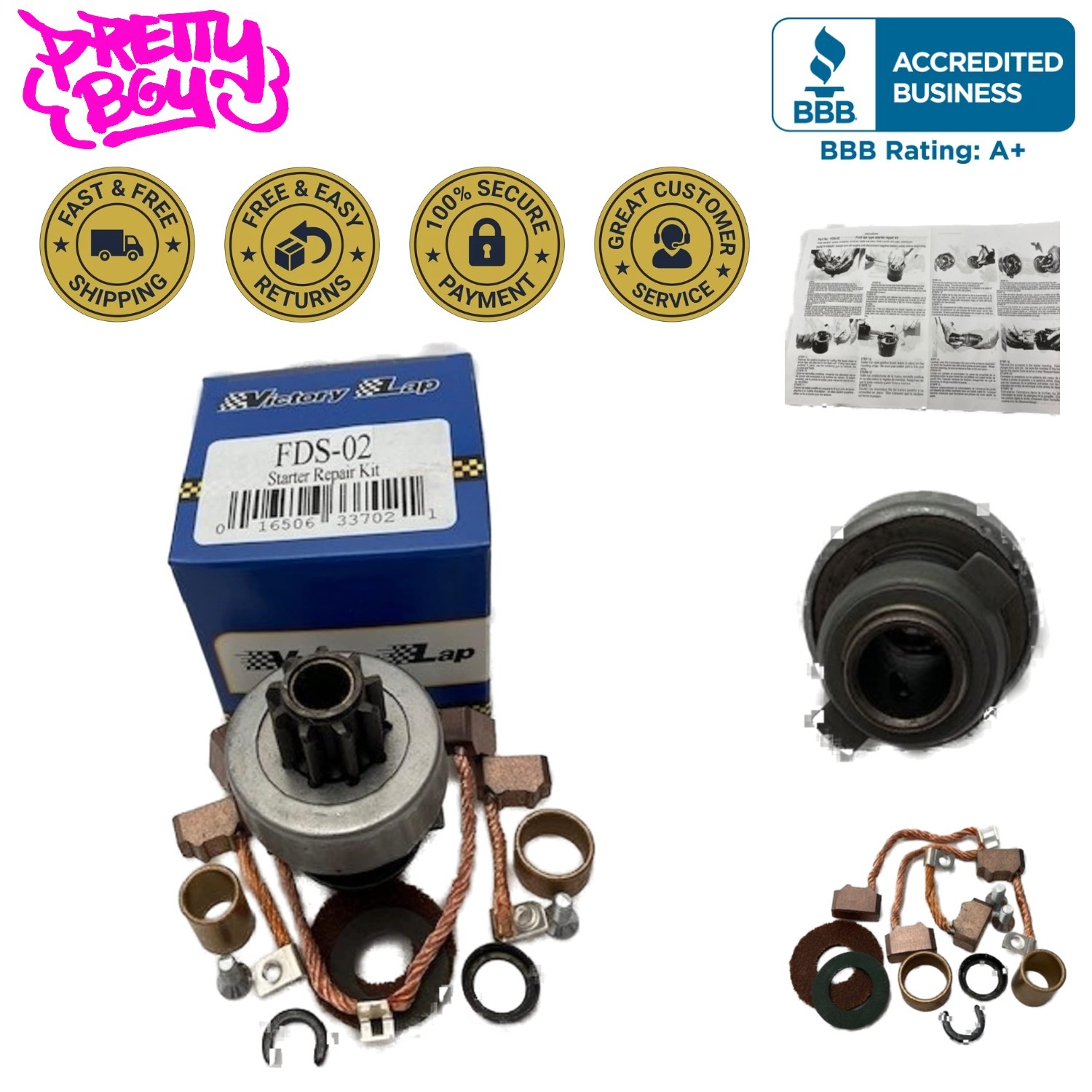 Comprehensive Starter Repair Kit for Ford 1960-1992 - High-Quality OEM Parts Comprehensive Starter Repair Kit for Ford 1960-1992 - High-Quality OEM Parts
