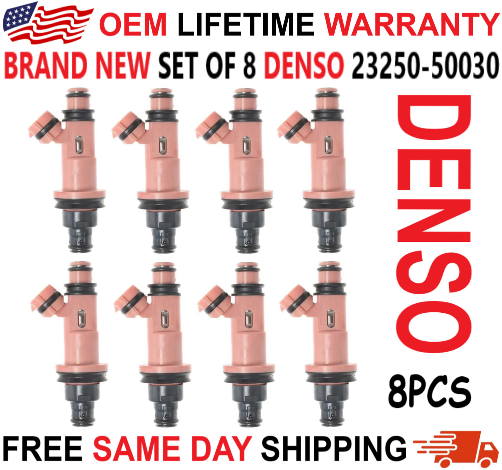 Brand NEW DENSO Set of 8 Fuel Injectors for 98-10 Lexus 4.0L V8 4.3L