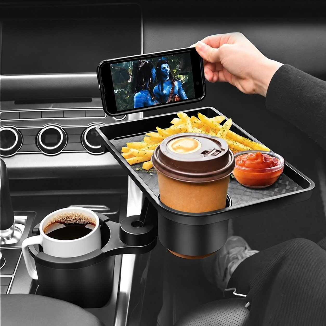 Car Cup Holder Expander Drink Holder Food Tray 360° Adjustable Snack Table Car Cup Holder Expander Drink Holder Food Tray 360° Adjustable Snack Table