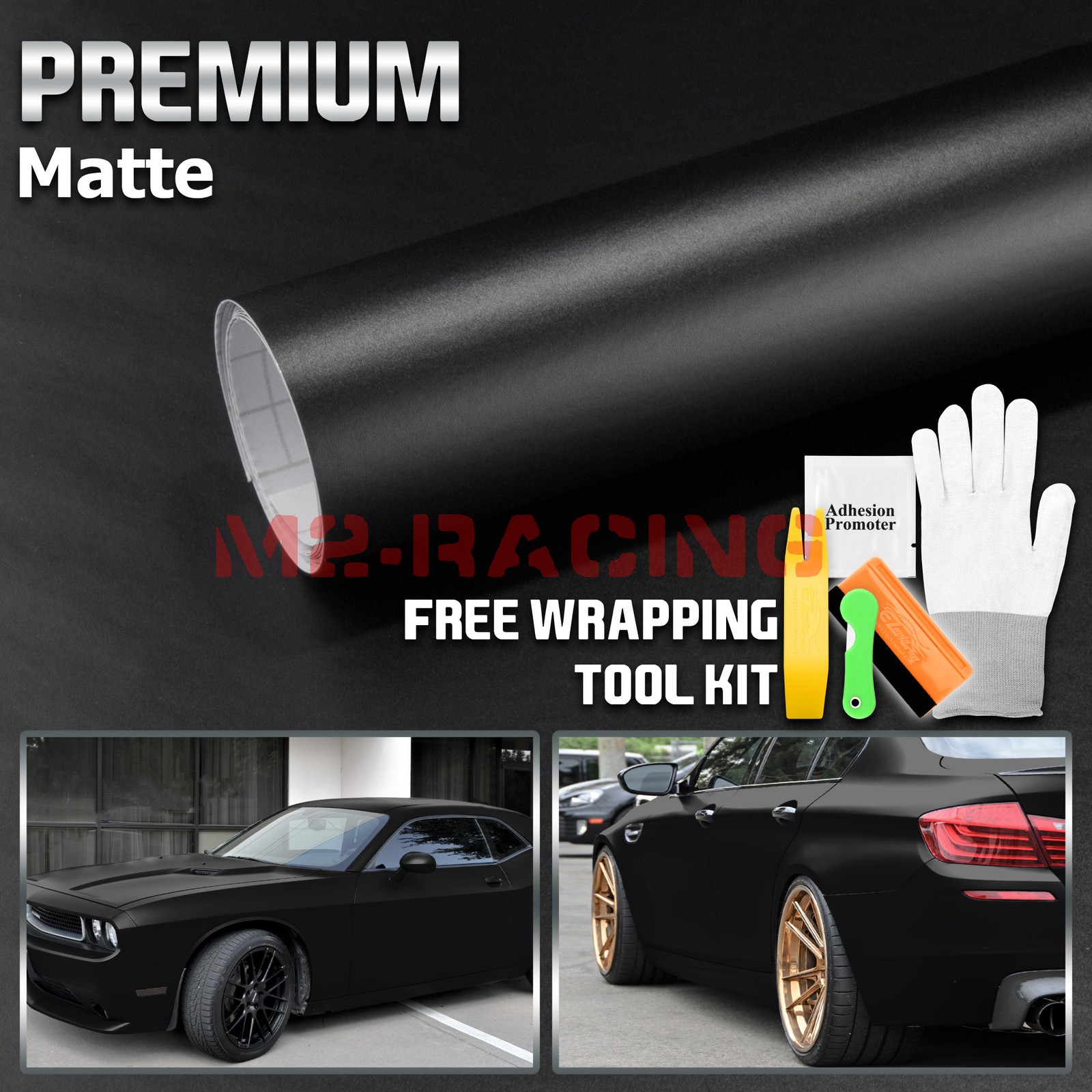 Matte Colors Black Vinyl Wrap Sticker Decal Auto Film Bubble Free Air Release