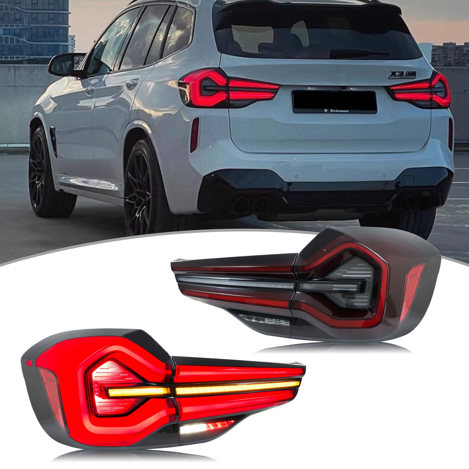 LED LCI Tail Lights for BMW X3 G01 X3M F97 2017-2021 OEM+ Rear Lamps Assembly