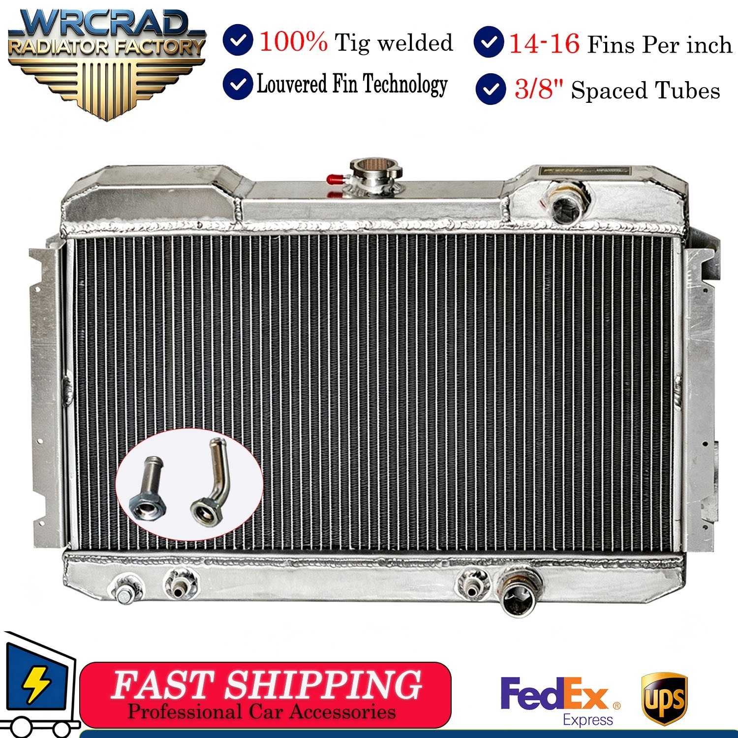 CU943 Aluminum 3ROWS Radiator Fits 1983-1986 1985 Nissan 720 L4 2.0L 2.4L AT/MT
