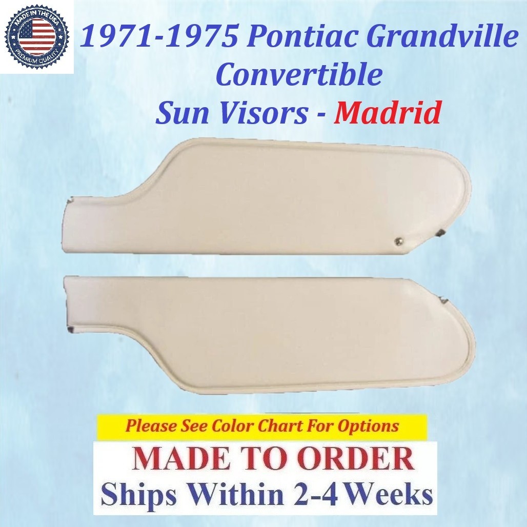 New 1971-1975 Pontiac Grandville Convertible (PAIR) SUNVISORS #PON-SVR-420